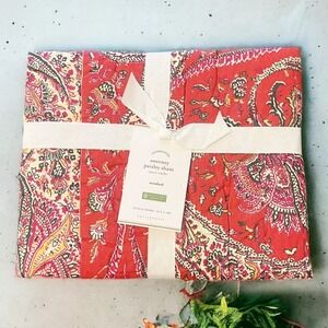 Pottery Barn Sweeney Paisley quilted‎ standard sham multi New pillow red